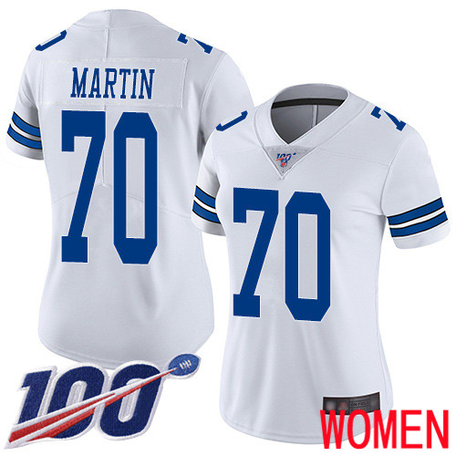 Women Dallas Cowboys Limited White Zack Martin Road #70 100th Season Vapor Untouchable NFL Jersey